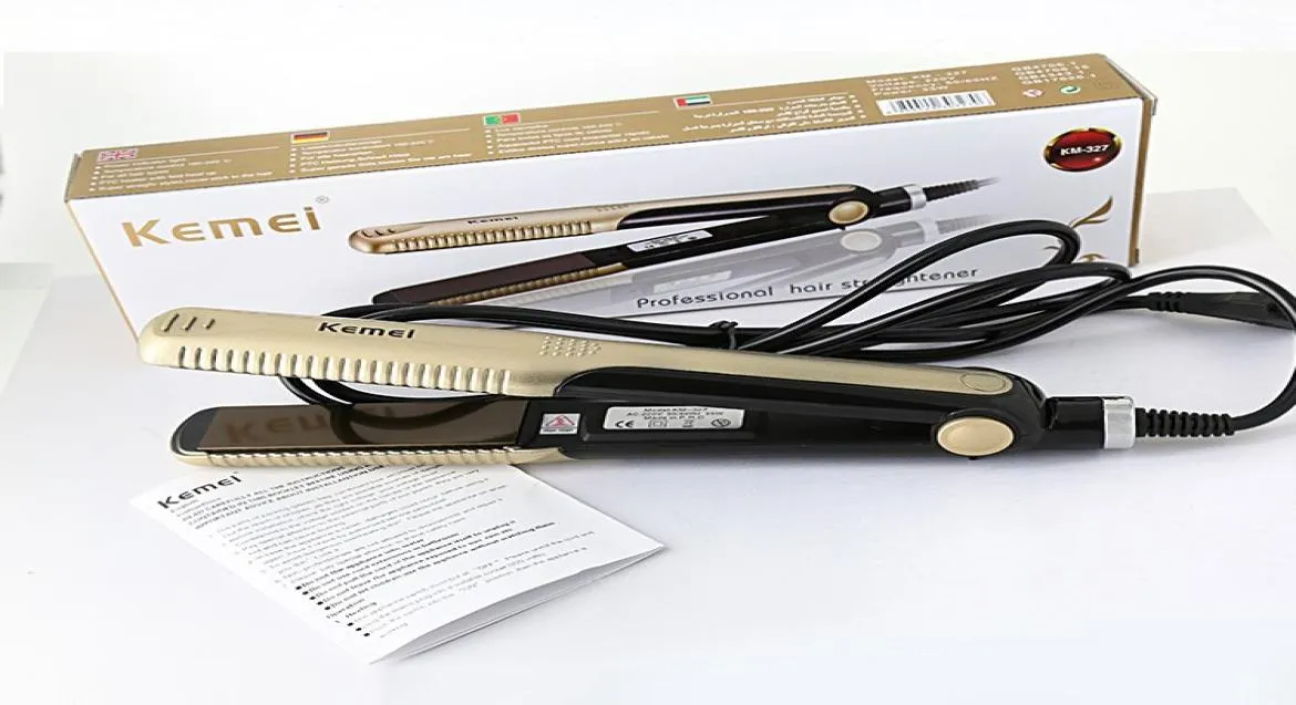 Drop Kemei 327 New Hair Straighteners Professional Frisyr Portable Ceramic Hair Strainter Irons Styling Tools1743165