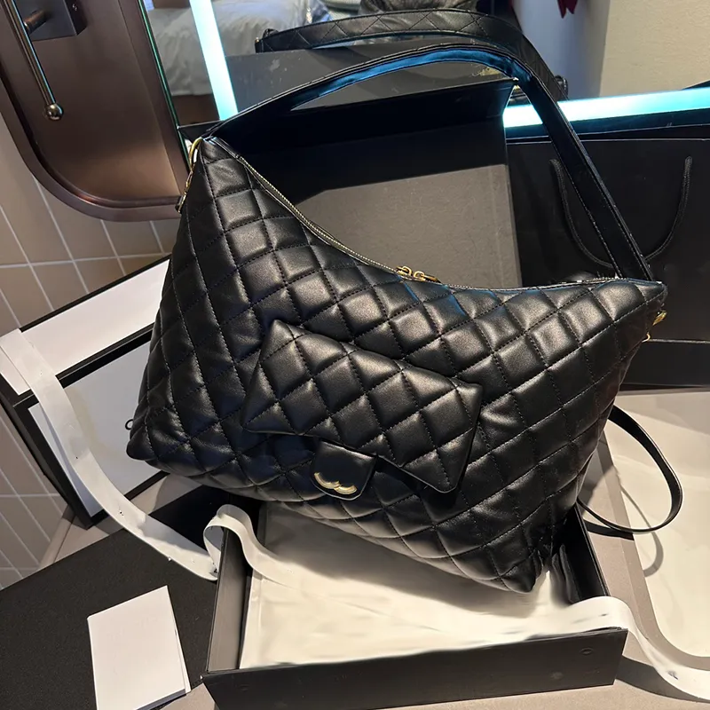 Sac d'aéroport élégant pour femme, sac à bandoulière 37 cm en cuir diamant doré avec boucle en métal, sac à main de luxe, sac à bandoulière, sac sous les bras, multi-poches, sacs de voyage