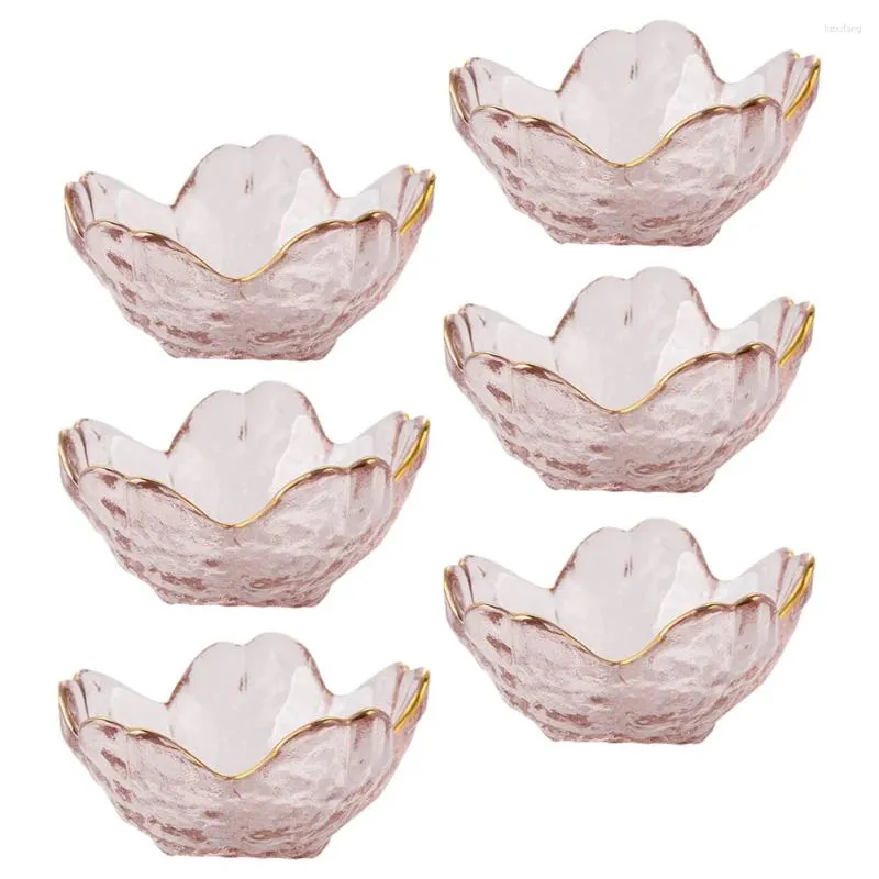 Bowls Cherry Blossom Glass Dish Crystal Tableware Household Cutlery Decorative Dessert Plate Flower Shaped Bowl Serving Tray