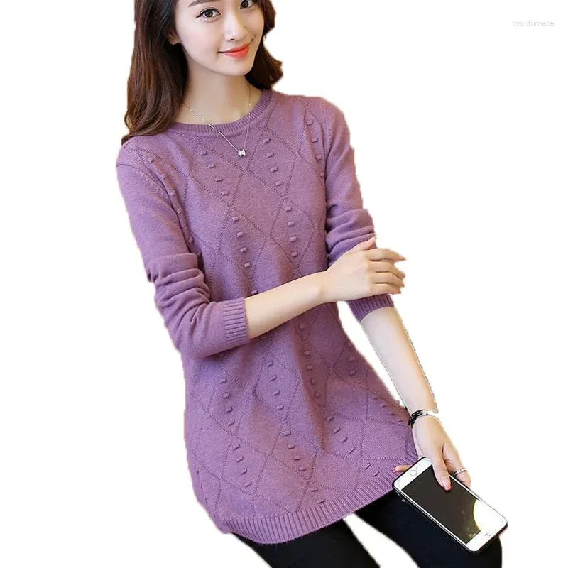 Blusas femininas 2023 camisola de malha pulôver outono inverno em torno do pescoço knisweaters vestido jumper elegante camisa de fundo feminino