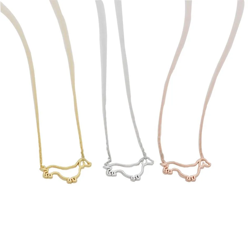 Модные ожерелья с подвесками в виде такс, ожерелья с подвесками в виде собаки, милые золотые ожерелья с покрытием из серии животных для женщин314l