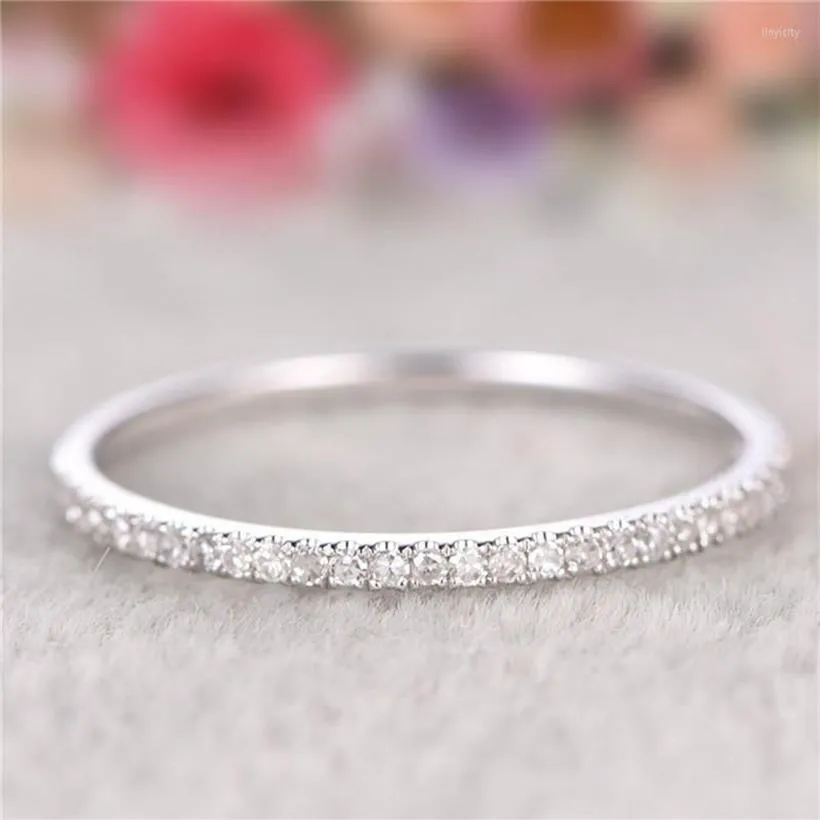 Wedding Rings 3 Colors Eternity Promise Ring 925 Sterling Silver Cubic Zirconia Party Band For Women Simple Finger Jewelry2210