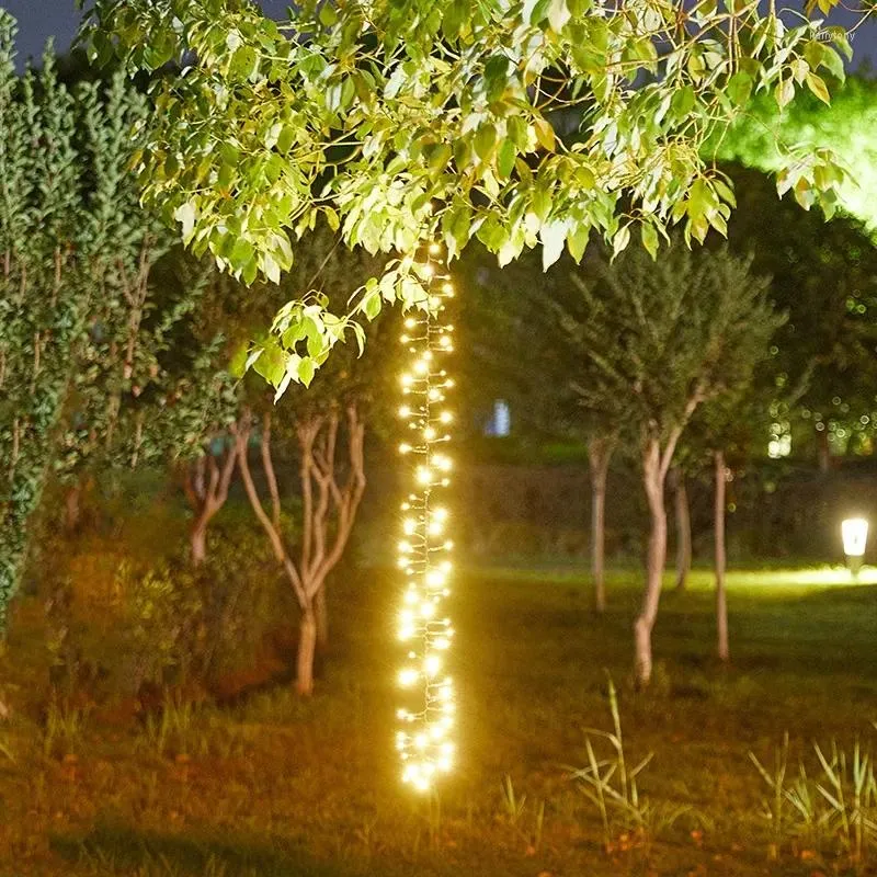 Cordas luzes de jardim ao ar livre fada led meteoro luz pátio lâmpadas iluminação decoração cor lâmpada paisagismo