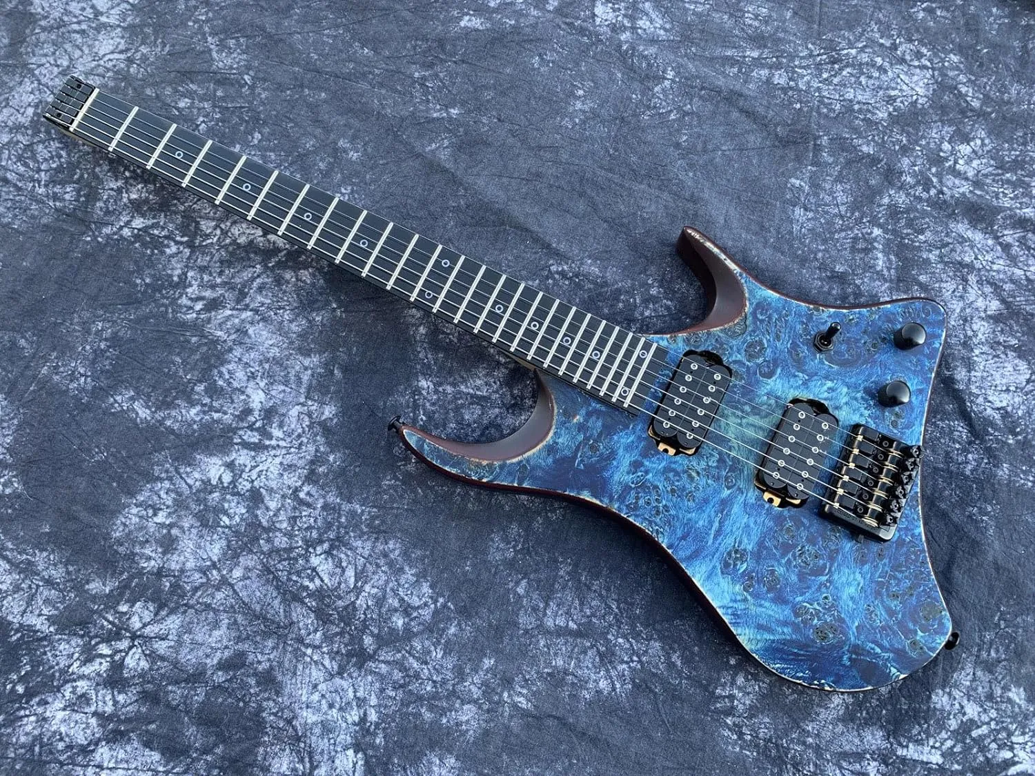 Upgrade Headless Electric Guitar 6 String Maple Neck 24 Fret