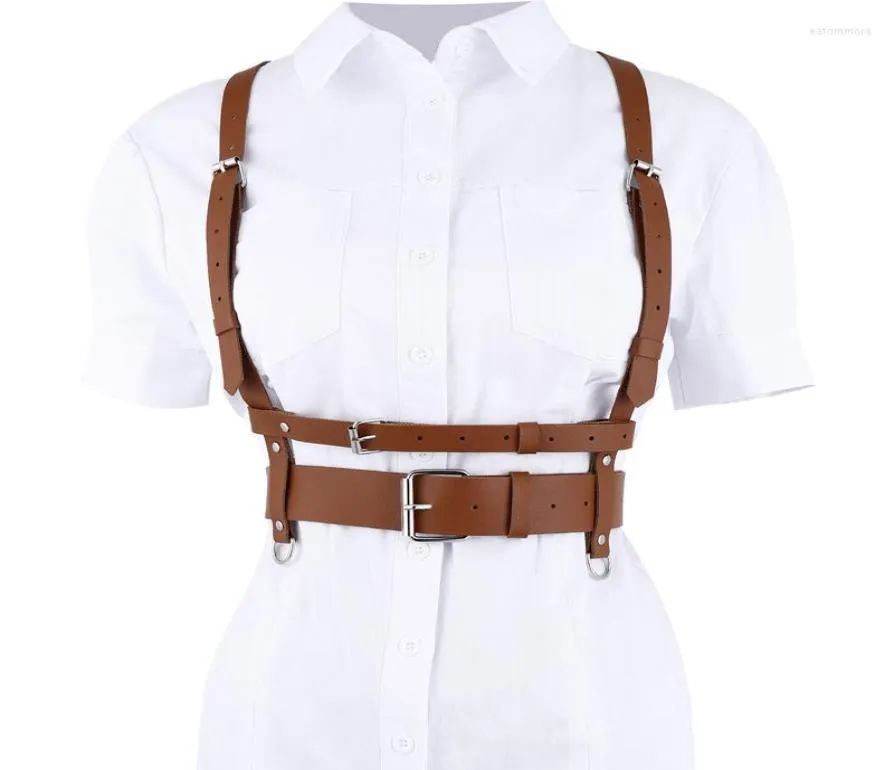 Ceintures 2022 Mode Sexy Punk Faux Cuir Harnais Ceinture de taille pour femmes Sangles faites à la main Suspender7227911