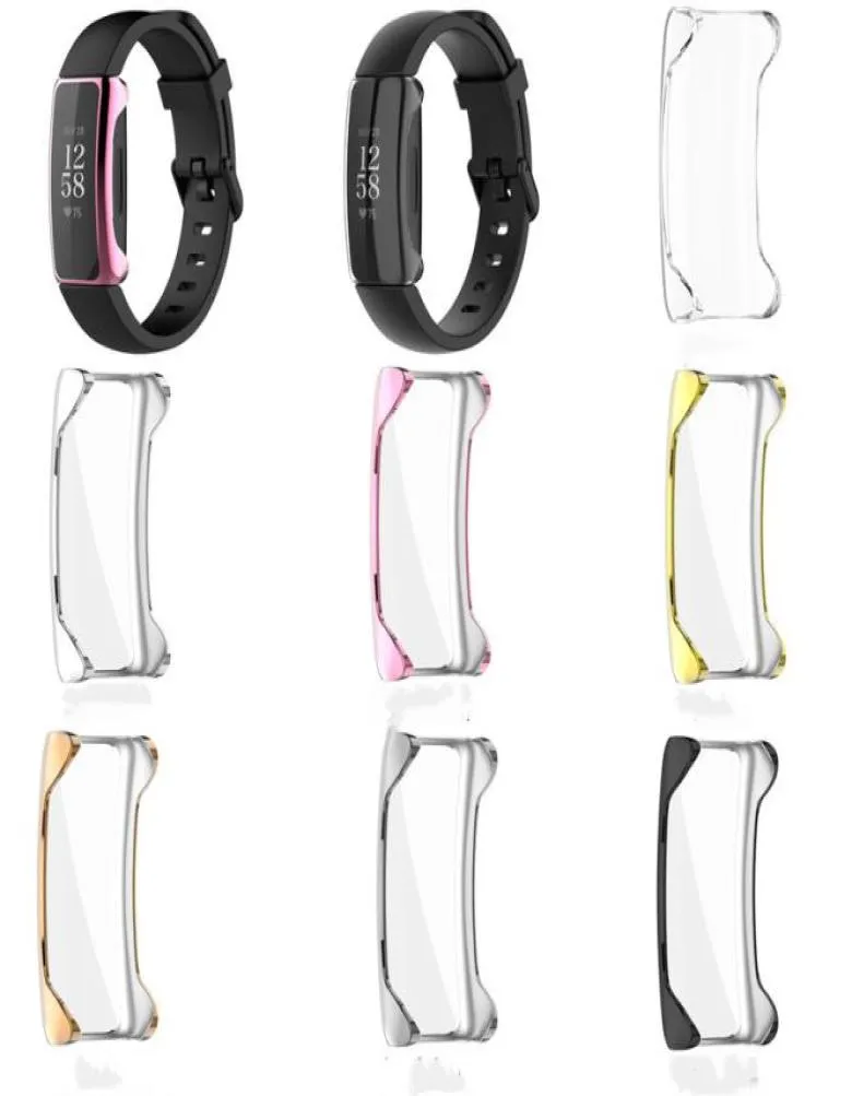 Custodia in TPU per Fitbit inspire 2 HR Placcatura morbida Super Slim Protezione completa Cornice paraurti in silicone schermo trasparente Protecter7175457