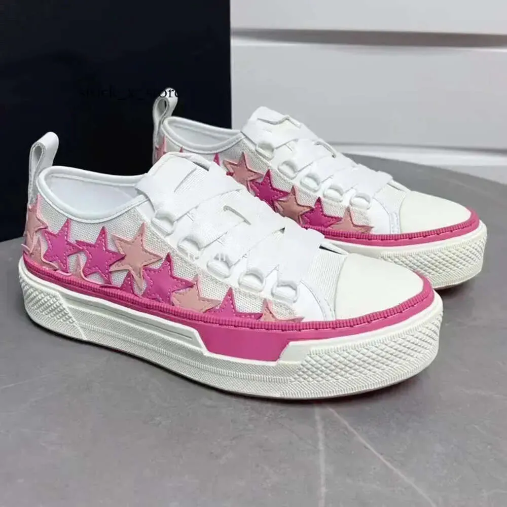 AM02 Designer Chaussures Femmes Stars Court Low Chaussure Hommes Baskets amir am amirIs Noir Rouge Rose Blanc Mocassins Toile Hommes Baskets 7940