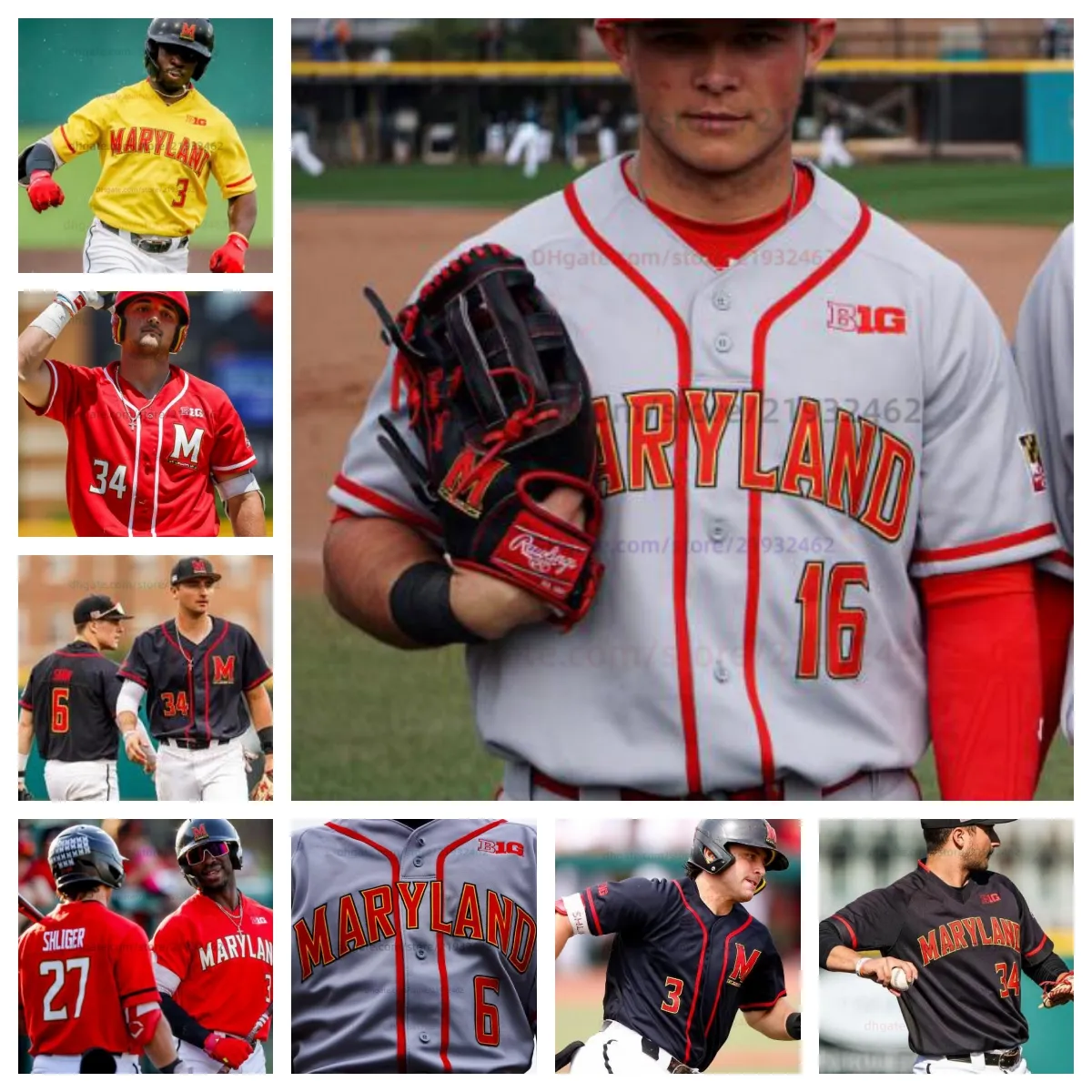 Dostosuj koszulkę Kevina Keister Maryland Terrapins College Baseball Nears Custom NCAA 9 Sam Hojnar 10 Joey Colicci 11 Elijah Lambros 12 Devin Russell Logan Koester