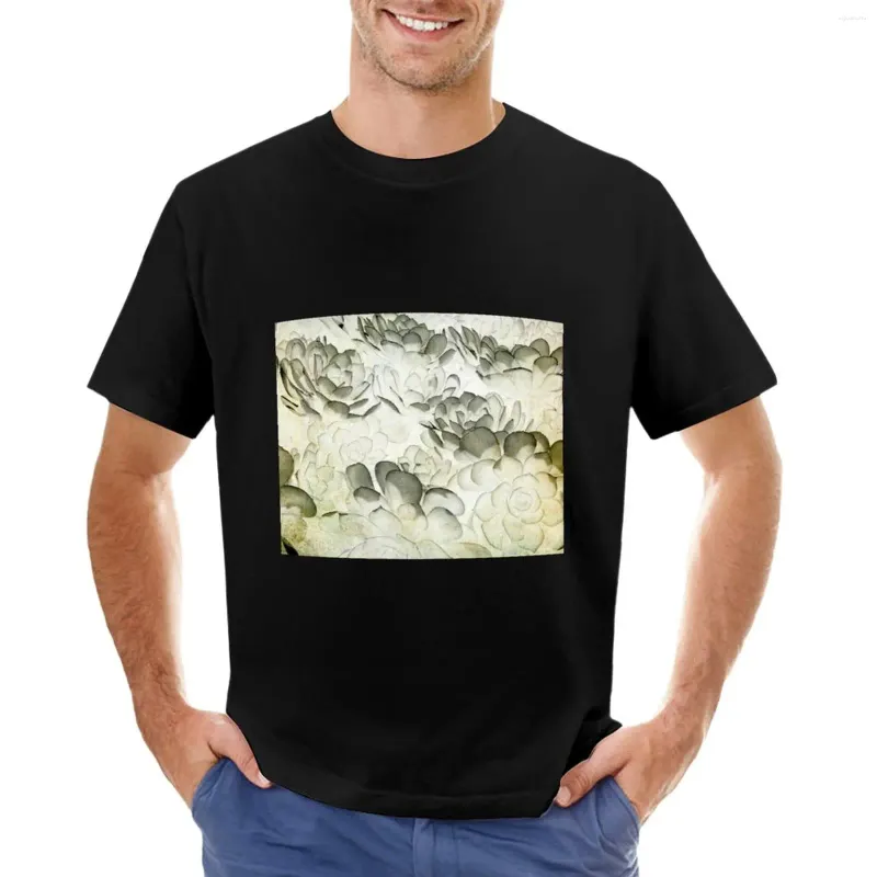 Canotte da uomo Succulent Po che sembra un disegno. T-shirt nera T-shirt da uomo