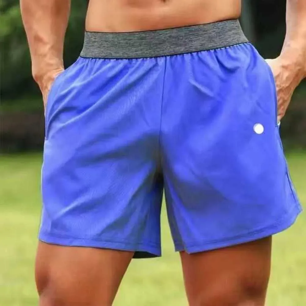 Lu lus en Yoga Sports Shorts Outdoor Fitness Quick Dry L mens Mens Shorts Solid Color Casual Running Lulu Quarter Pant Lulus