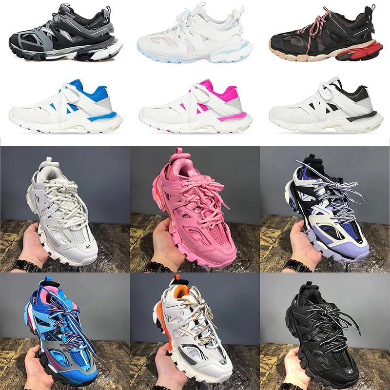 أحذية غير رسمية Triple S Track 3.0 Sneakers شفافة النيتروجين الكريستال الخارجي أحذية الرجال المدربين النسائيين الأسود الأخضر الأخضر 35-45