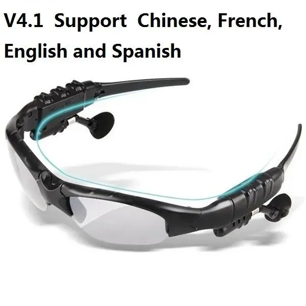 Écouteurs V4.1 sans fil Bluetooth lunettes de soleil extérieures lunettes de soleil stéréo mains libres casque écouteurs écouteurs pour téléphone intelligent au détail HBS36