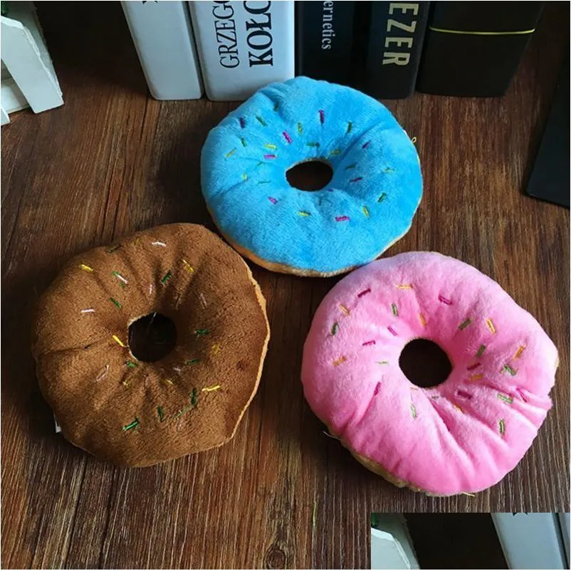 Cão brinquedos mastiga donut p squeaky brinquedo 3 projetos opcional entrega de gota casa jardim suprimentos para animais de estimação dh0uw