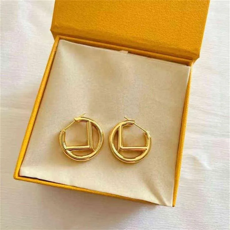 Damen Premium Gold Ohrring Designer Ohrstecker Luxusmarke Buchstabe Design F Ohrringe Modeschmuck270i