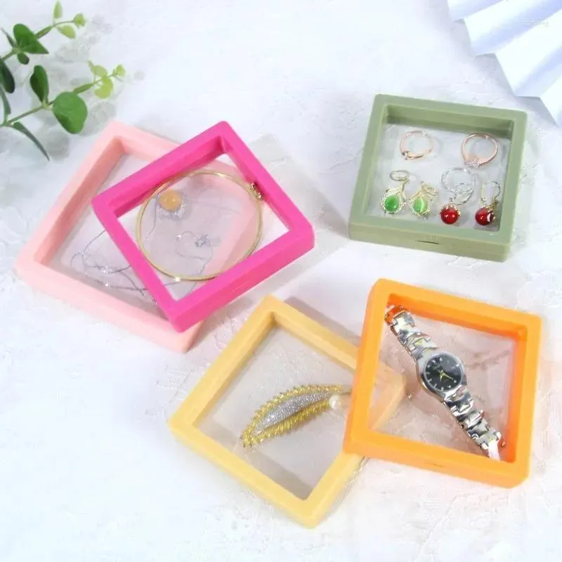 Bags Jewelry Pouches 10Pieces Suspended Display Holder Coin Storage Stand 3D Floating Case Box Organizers Frame