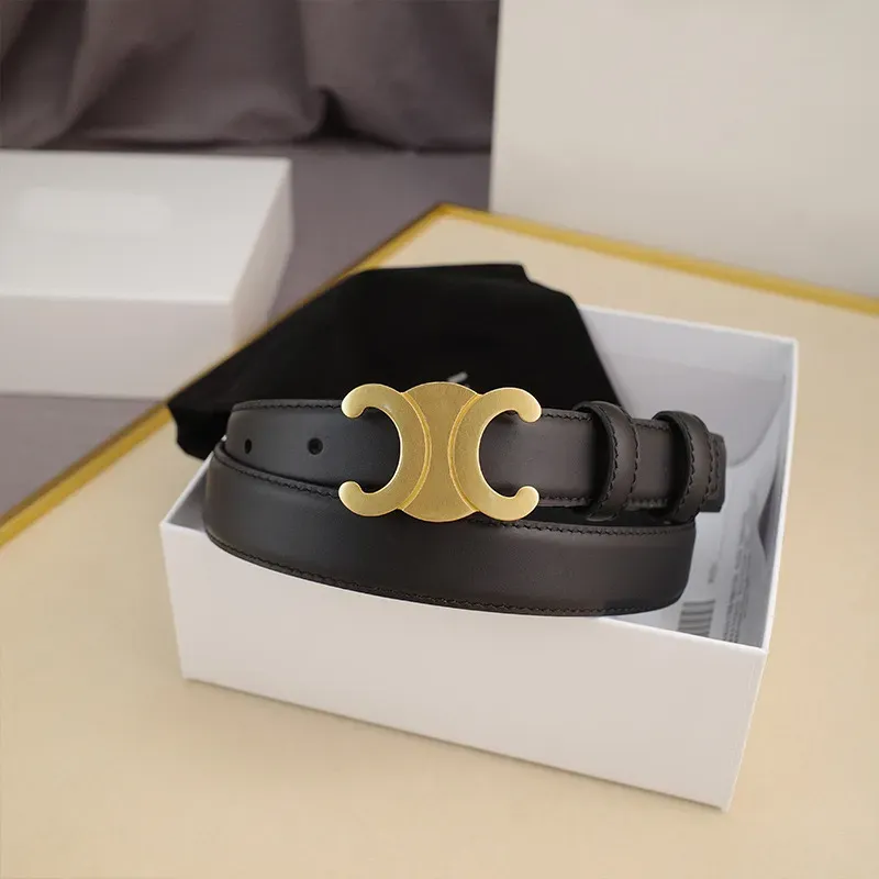 Designer Belt Fashion Smooth Buckle Belt Retro Design Thin midjebälten för bredd 2,8 cm äkta kohud valfri hög kvalitet