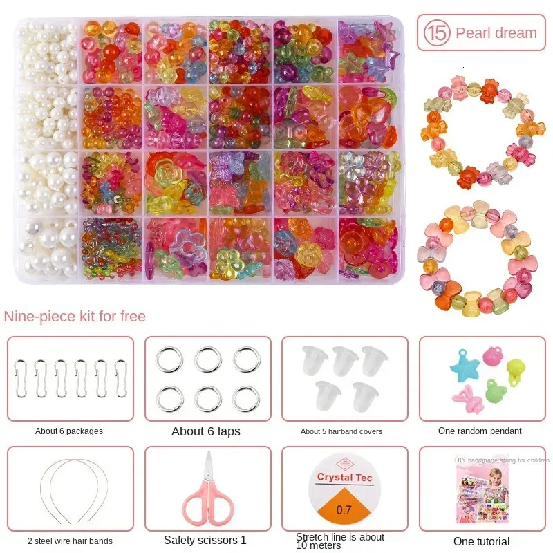 HellDoler Set Di Perline Fai Da Te Per Bambini,400+ Pezzi Kit Per La Creazione Di Gioielli Per Bambiniperline A Incastro Per Realizzare Collanebraccialianelli Per Bambini 0 5