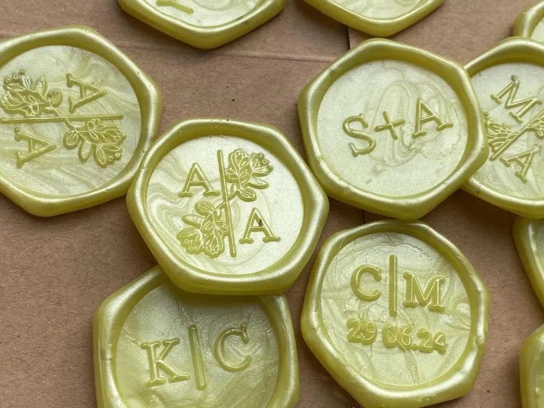 Party Supplies 2 Initial Custom Wax Seals Personalized Wedding Logo Seal Stickers Vintage Stamps With Self-Adhesive