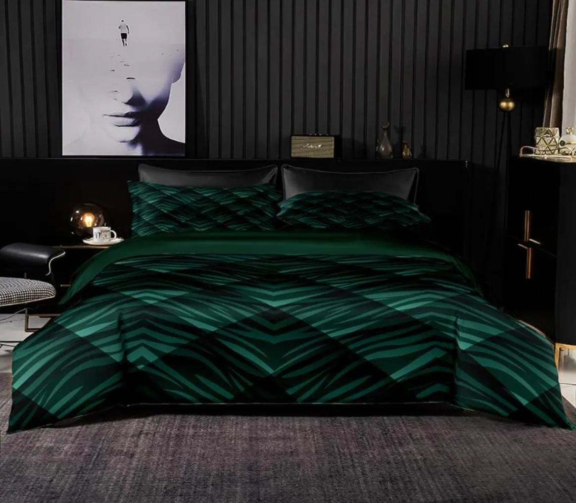 Bedding Sets Abstract Style Green Pattern Duvet Cover 264x228 With Pillowcase210x210 Quilt CoverSuper King Set Bed Sheet Set6826739