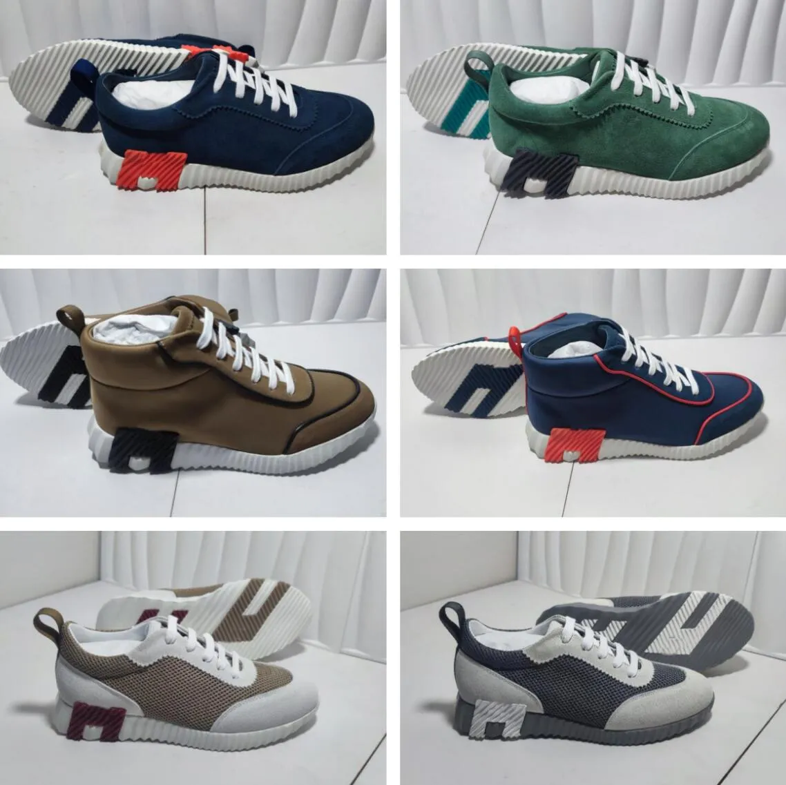 Chaussures de créateurs Speeds'H' Chaussures décontractées Chaussures de sport à plateforme Chaussures de sport pour hommes et femmes Mercerisées Vache inversée Doublure en cuir polaire Coussinets en cuir de vache Marque Boîte de sport de luxe