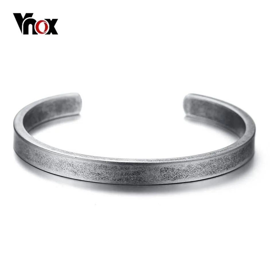 Vnox Vintage Viking manchette Bracelets Bracelets pour hommes femmes Simple classique Pulseras hombre acier inoxydable mâle bijoux 2202222580