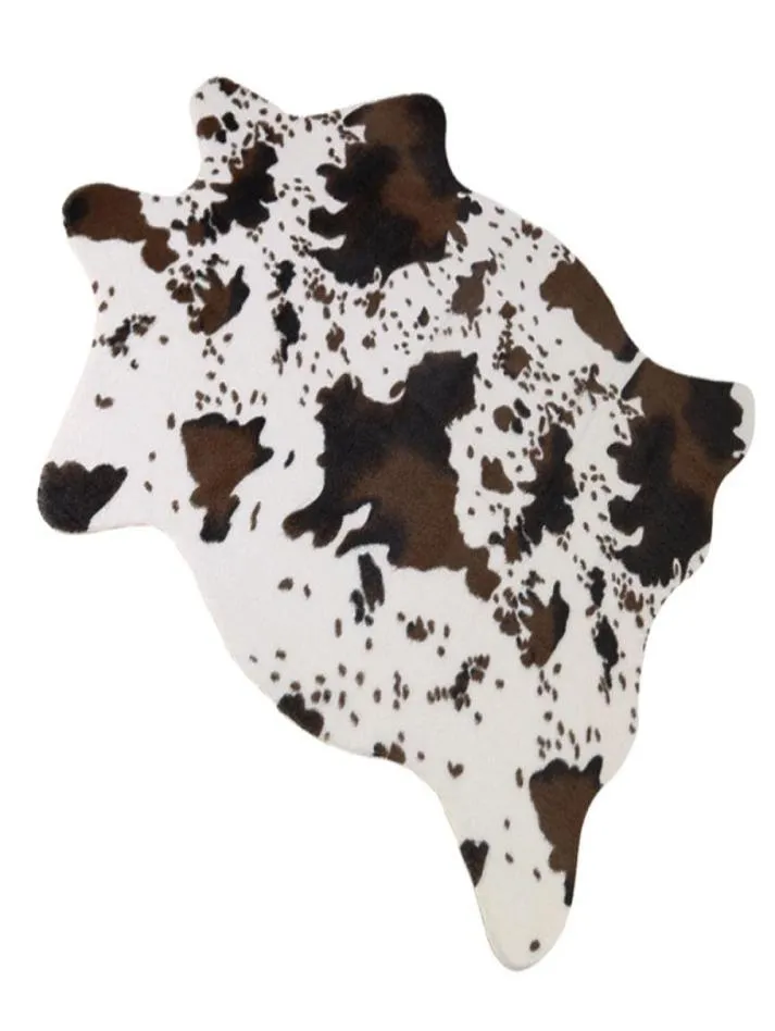 Mode salon motif zèbre tapis antidérapant latex bas chambre tapis de sol 3D imprimé vache laitière fausse fourrure tapis et tapis8247081