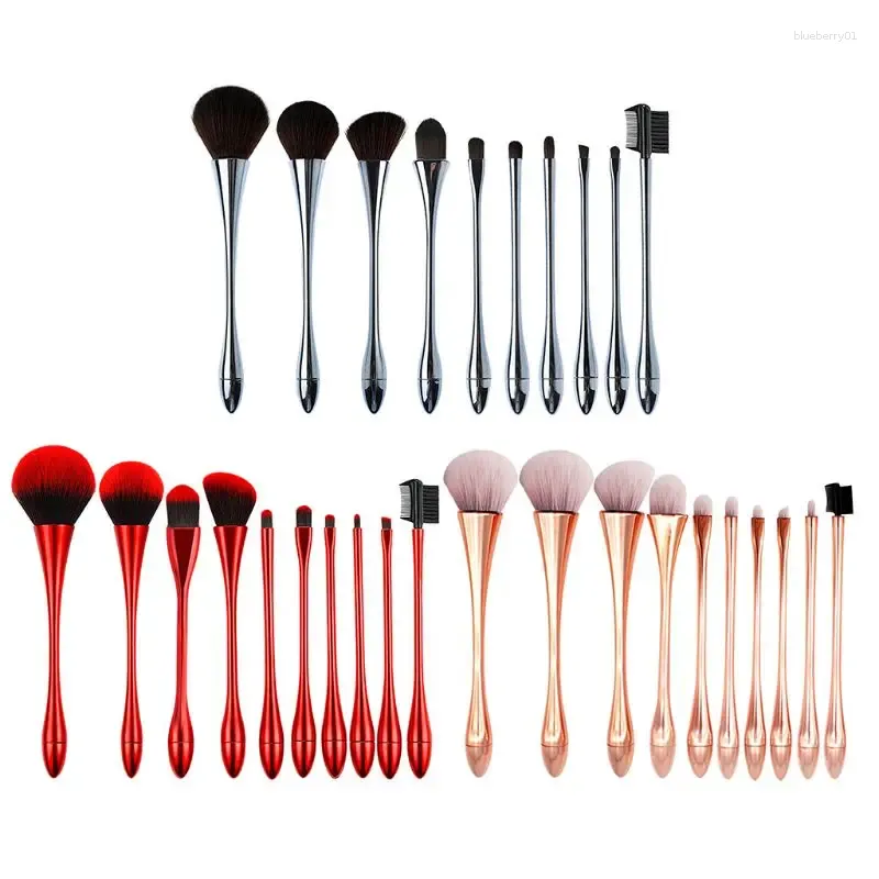 Make-up-Pinsel, 10 x/Set, Lidschatten-Pinsel-Set, angenehm zu halten für Foundation E1YD