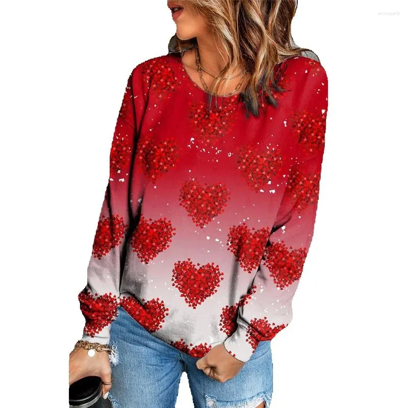 Kvinnors tröjor Spring Gradient Round Neck Pullover Top Sticke Long Sleeve Sweater 25119838