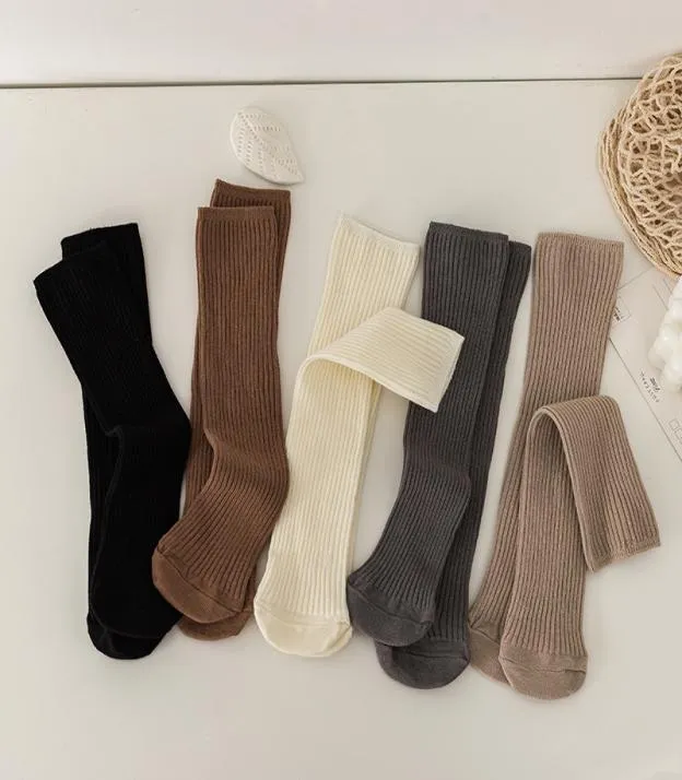 5 paires de chaussettes hautes pour bébés filles, chaussettes princesse en coton doux pour enfants garçons, chaussettes longues à volants, jambières de 28 ans 2204231975538