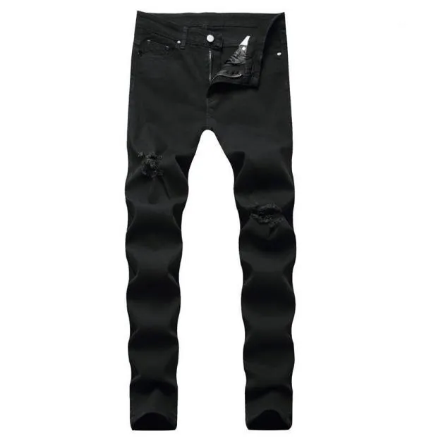 Джинсы Men039s 2021 Мужские рваные мужские черные джинсовые брюки с прямыми штанинами Студенты Slim Fit Boyfriend Уличная одежда Качественный бюстгальтер4934541