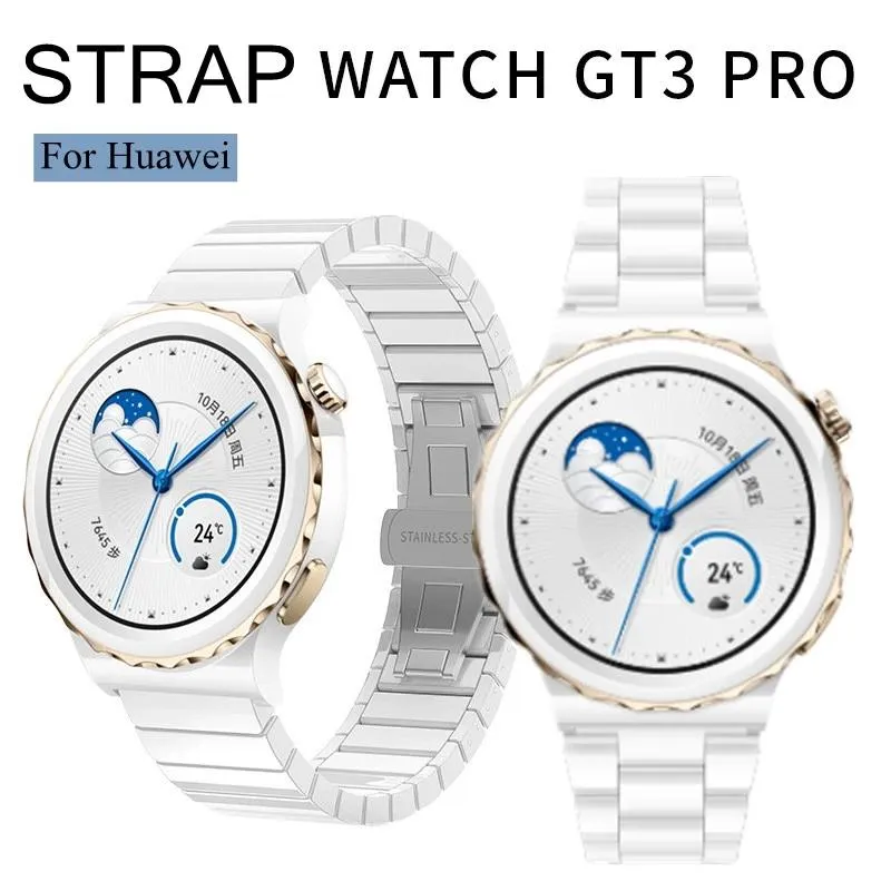 アクセサリーHuawei Watch GT3 Pro Smart Band Bracelet GT 3 Pro 43mm 46mmアクセサリーGT3Proホワイトリストバンドストラップの高級セラミックストラップ