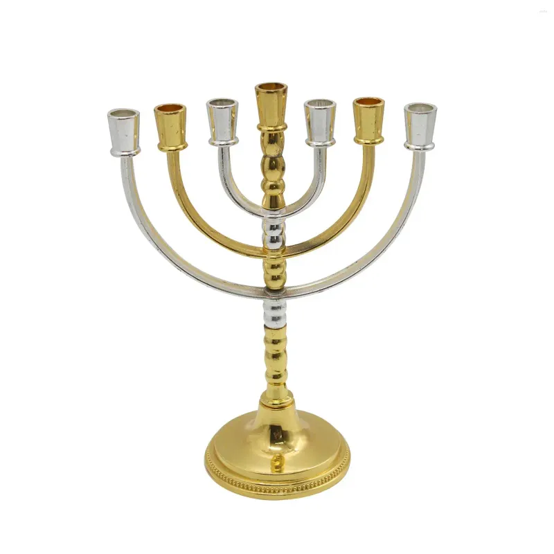 Portacandele 7 rami Menorah centrotavola candeliere bracci candelabri per matrimonio Shabbat tavolo da pranzo desktop decorazione della casa