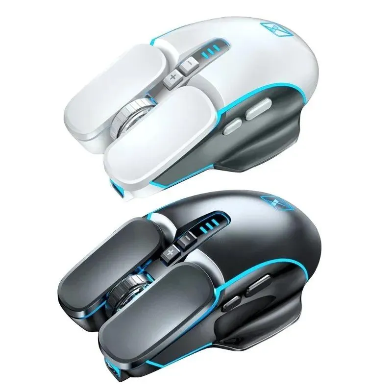 Mäuse M215 Wireless Gaming Maus 2,4 GHz 2400 dpi wiederaufladbare Gaming -Mäuse 6 Knöpfe 4 Farbatmung Maus mit USB -Empfänger für Spiele