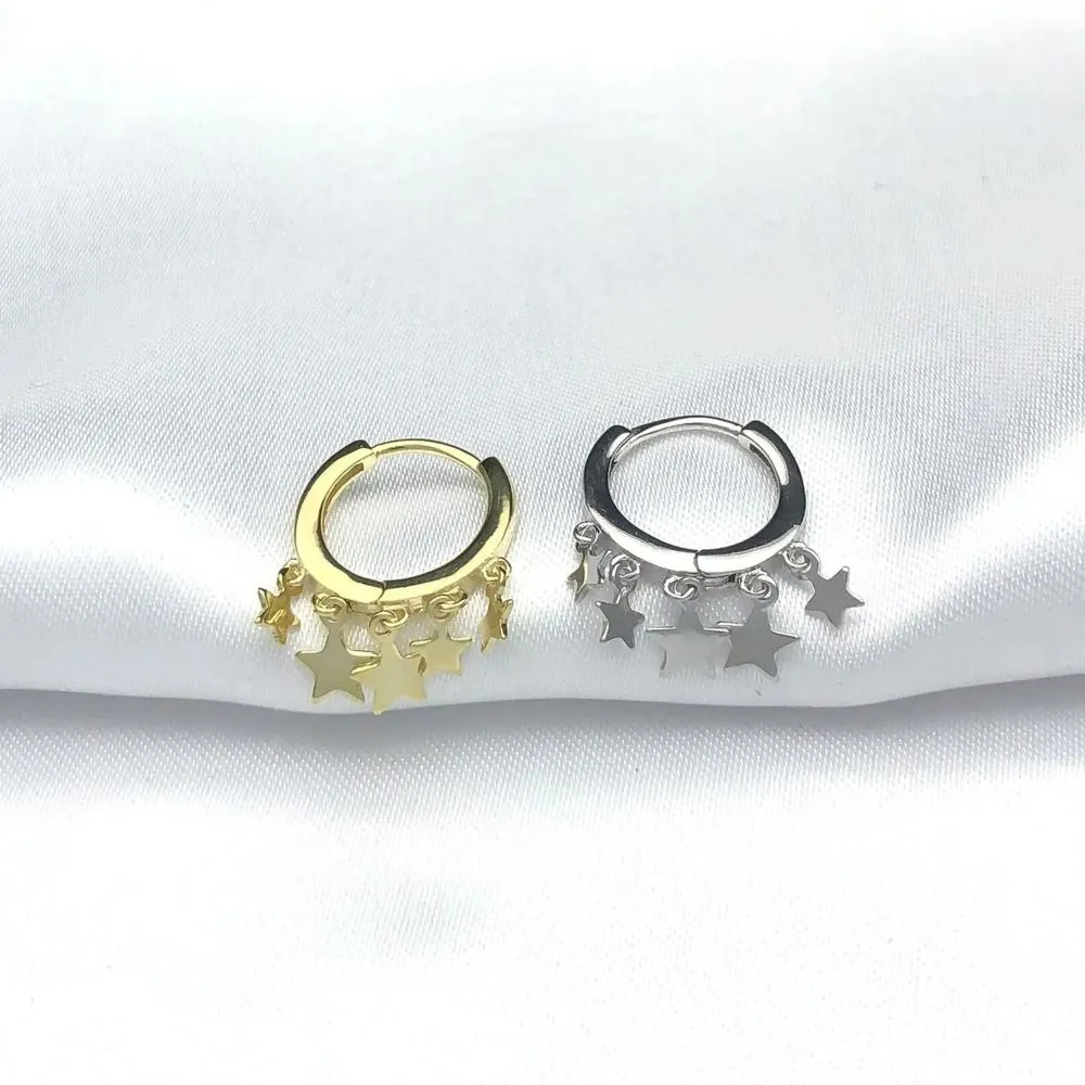 stars hoop earring 100% 925 Sterling silver Jewelry fashion Hypoallergenic hoop earrings for women gift