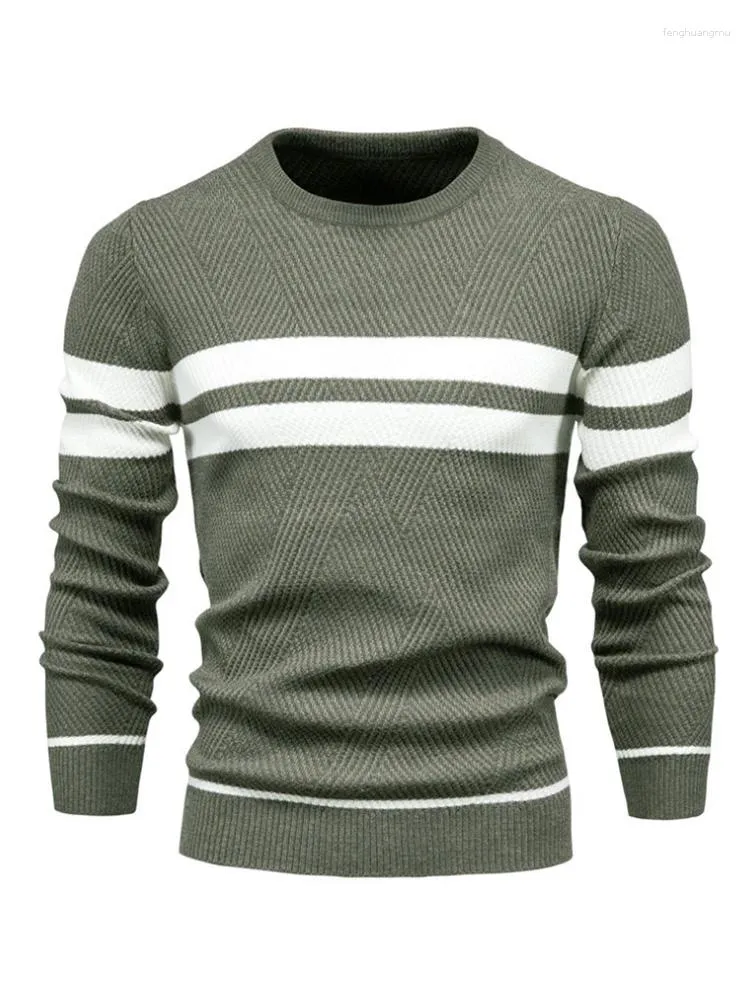 Maglioni da uomo Maglione casual a righe primaverili e autunnali Pullover colorato girocollo Maglieria di dimensioni europee