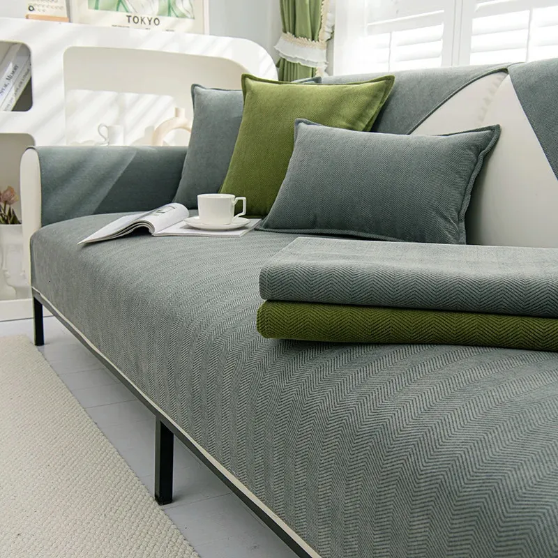 Vattentät soffa täcker chenille pad fast färg vardagsrum kudde nonslip armstöd för hem 231229