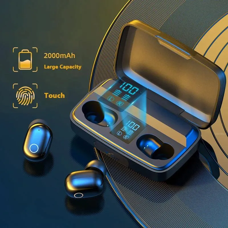Słuchawki A10S słuchawki Bluetooth TWS bezprzewodowe słuchawki 5.0 Podwójna stereo redukcja szumów Sport Bass Touch SEFTS SEALS Długie gotowe