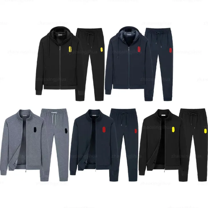 Mens Tracksuits Mesn Tracksuits Veet Polo Zipper Jacket Lång ärm Huven Tjock designer Mens Tracksuit Overdimased Loose Woman Woman Piece Stor storlek M-5XL