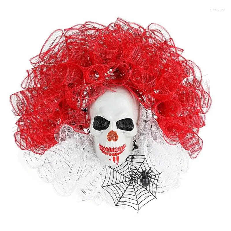 Couronnes de fleurs décoratives pour Halloween, masques de Clown, tentures de porte, Festival fantôme, accessoires de décoration murale pour fête