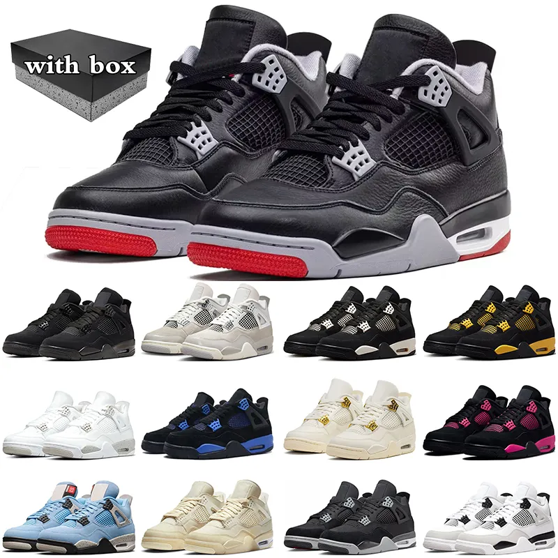 مع Box Jumpman 4 Basketball Shoes 4S Bred Reglageded Black Cat Thunder Moments Frozen Moments White Oreo Sail Mens Sail Sails Switch Sports Sports