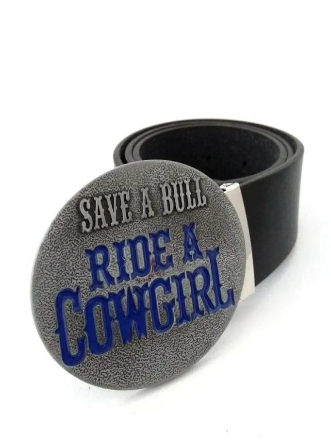 Riemen Mode PU-leer voor damesaccessoires Save A Bull Ride Cowgirl Gespen Metallic Western Cowboy Jeans Female9032726