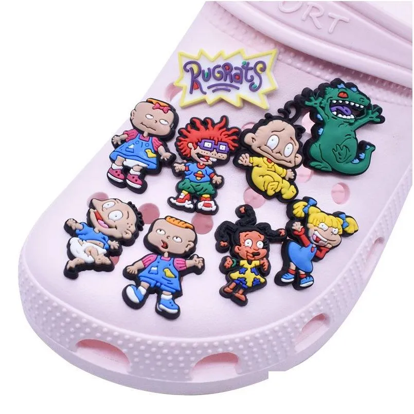 Charms Groothandel Rugrats Cartoon Karakter Voor Klomp Pvc Zacht Rubber Schoenen Accessoires Kerstcadeau Sandalen Drop Levering Sieraden Findin Dhqcb