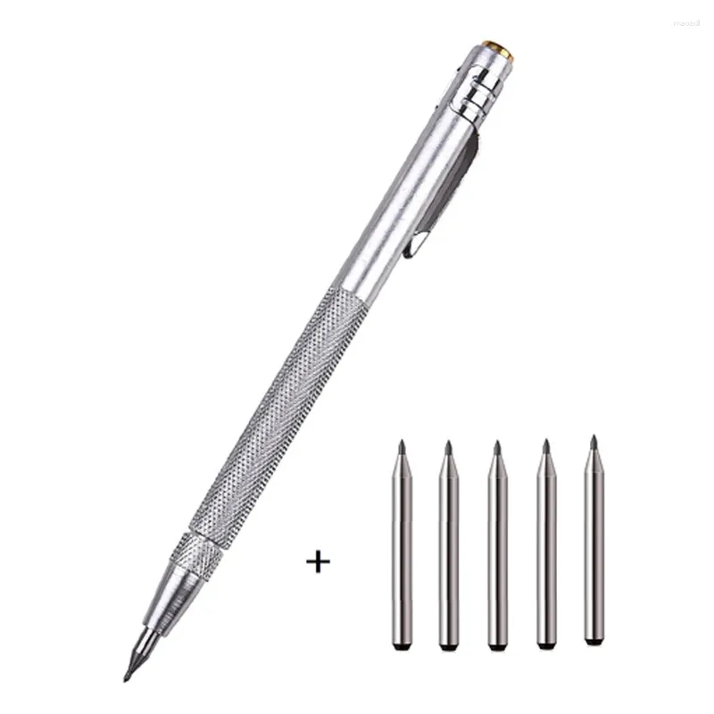 High Quality Durable Scriber Pen 1 Set Silver Stainless Steel Replacement Carbide Tip Tungsten