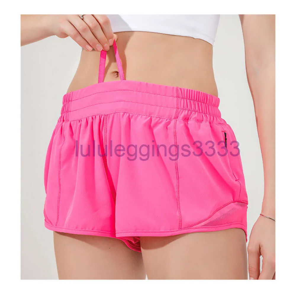 ll Pantaloncini da yoga da donna Completi con abbigliamento da fitness lu Pantaloni corti Ragazze che corrono pantaloni elastici Tasche per abbigliamento sportivo lu88248