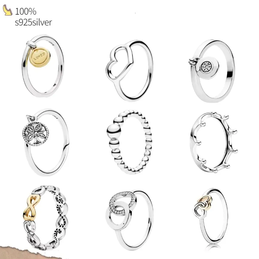 Autentisk fit pandora ringar charms charm europeisk ring diy smycken gör gåva