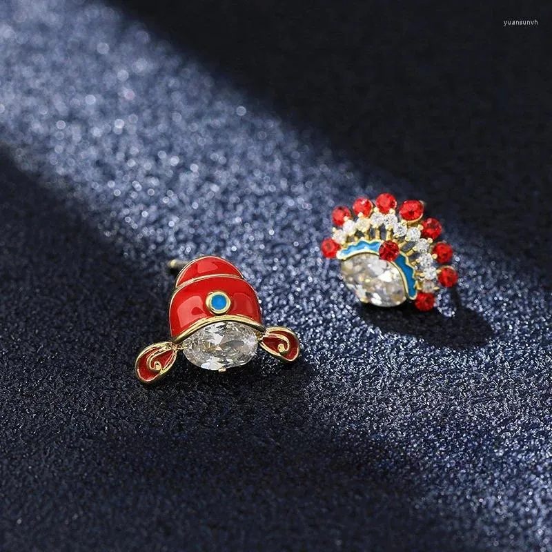 Stud Earrings Chinese Characteristic Ethnic Clothing Husband Of A Princess With Phoenix Crown Jewelry Happy Symbolism