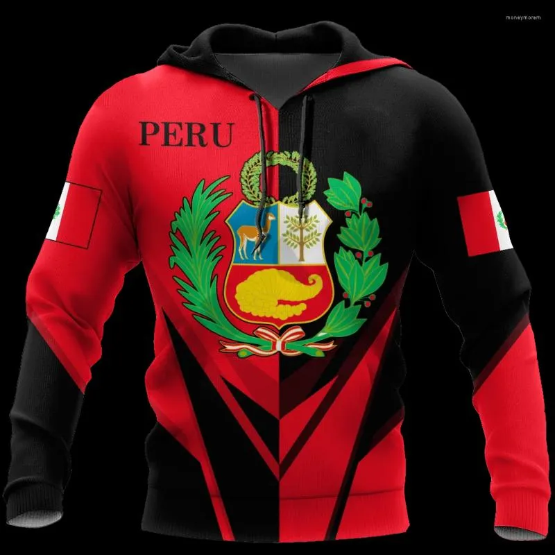 Herenhoodies 2023 3D-print Mode Peru Vlag Art Unieke Mannen/Vrouwen Premium Hrajuku Casual Streetwear Hoodies/Zip/Sweatshirt Stijl-2