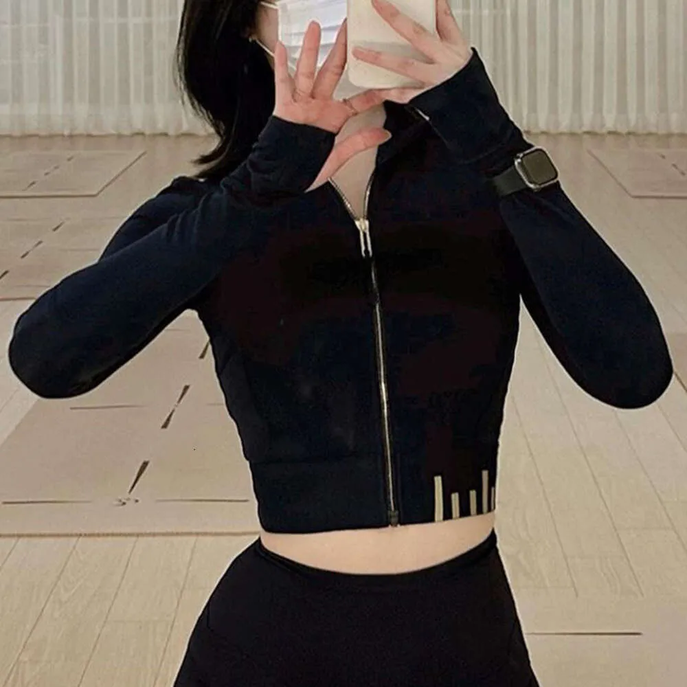 Full Zip Up Yoga Top Workout Clothes LL88 Running Jackets With Thumb Holes Stretchy Fitted Long Sleeve Activewear Fitness Gym Clothing From 27 43 DHgate