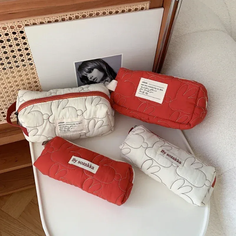 Nieuwe zacht katoenen cosmetische tas grote capaciteit toiletmake -up organizer opbergtas Student Sute Pencil Case briefpapier Bag