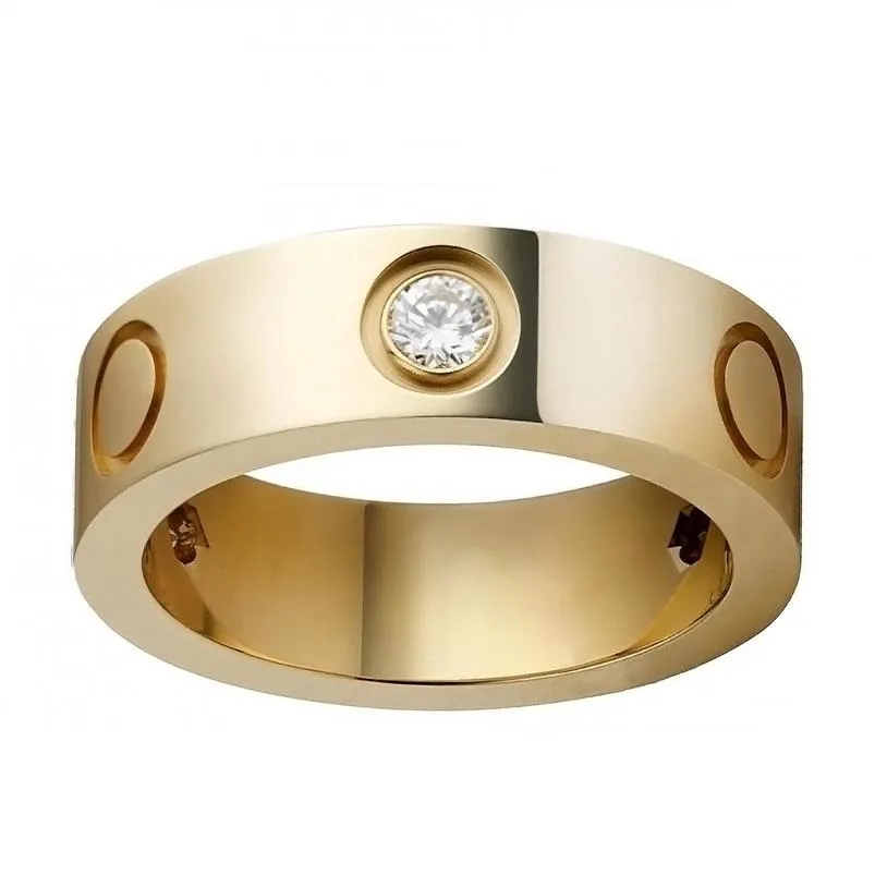 Titan Steel-kärleksringar av hög kvalitet för män och kvinnliga diamantringar smycken par gåvor storlek 5-1267L
